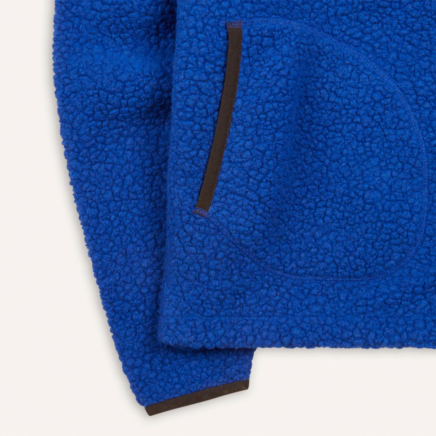 Boucle Wool Zip Fleece Jacket in Blue