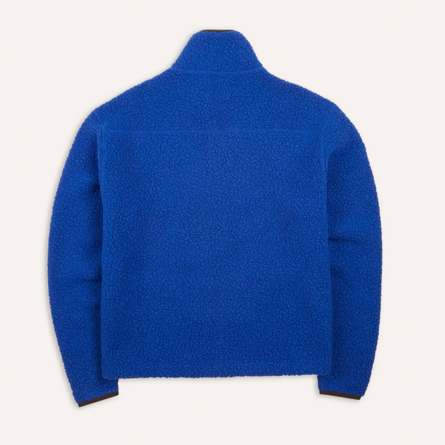 Boucle Wool Zip Fleece Jacket in Blue