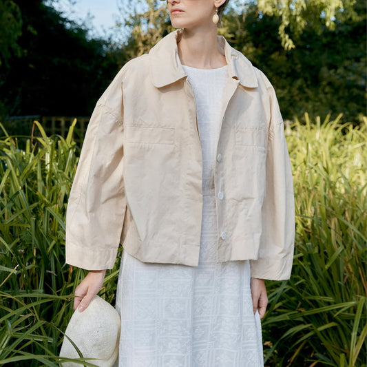 British Dry Oilskin Wesley Jacket in Natural