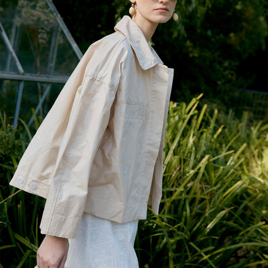 British Dry Oilskin Wesley Jacket in Natural