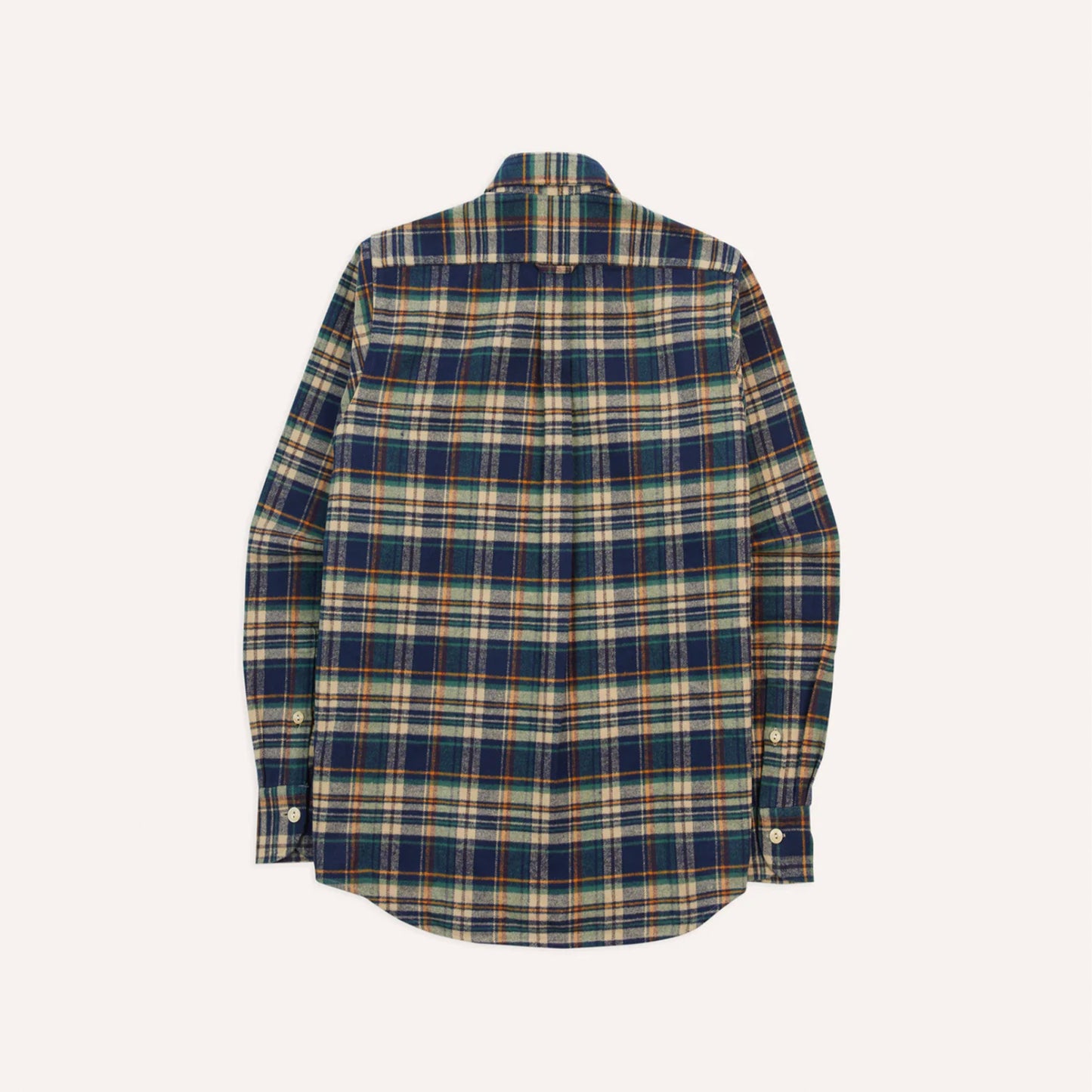 Brushed Cotton Two Pocket Work Shirt in Indigo Check