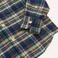 Brushed Cotton Two Pocket Work Shirt in Indigo Check