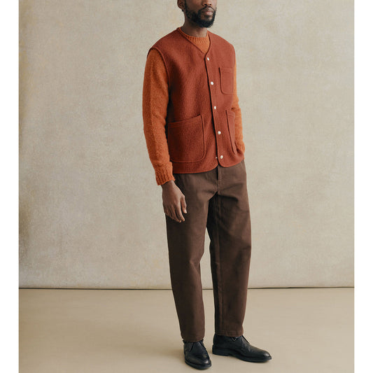 Camargue Boiled Wool Vest in Rust