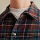 Camp Collar L/S Shirt in Brown & Navy Check