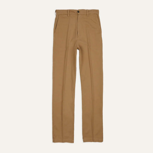 Cotton Flat Front Chino in Tobacco