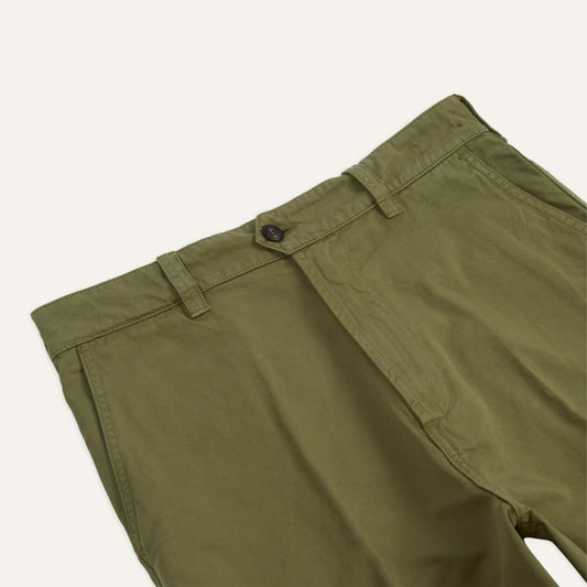 Cotton Flat Front Chino in Olive