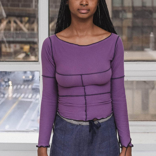Cinders Long Sleeve Tee in Venet Purple