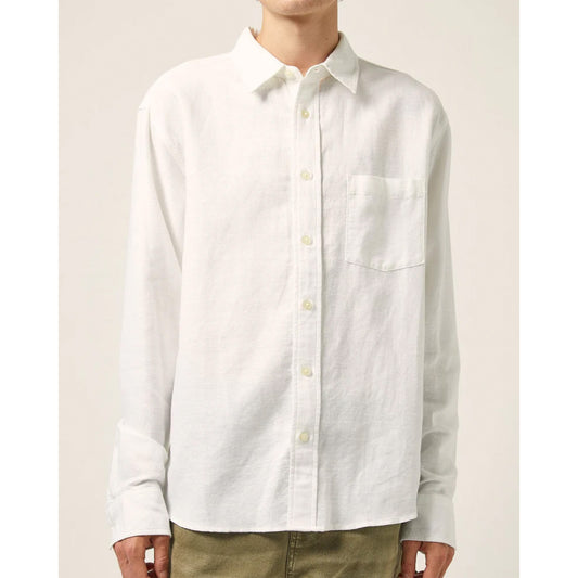 Linen Cotton L/S Shirt in White