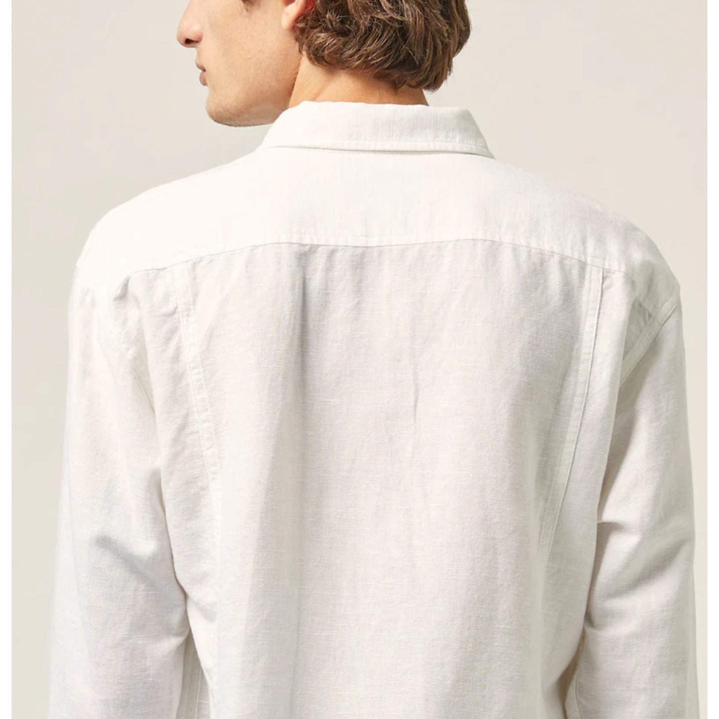Linen Cotton L/S Shirt in White