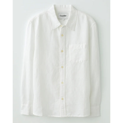 Linen Cotton L/S Shirt in White