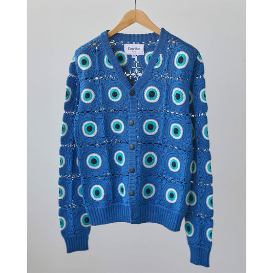 Evil Eye Crochet Cardigan
