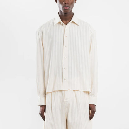 Dennis Japanese Embroidery L/S Shirt in Cream