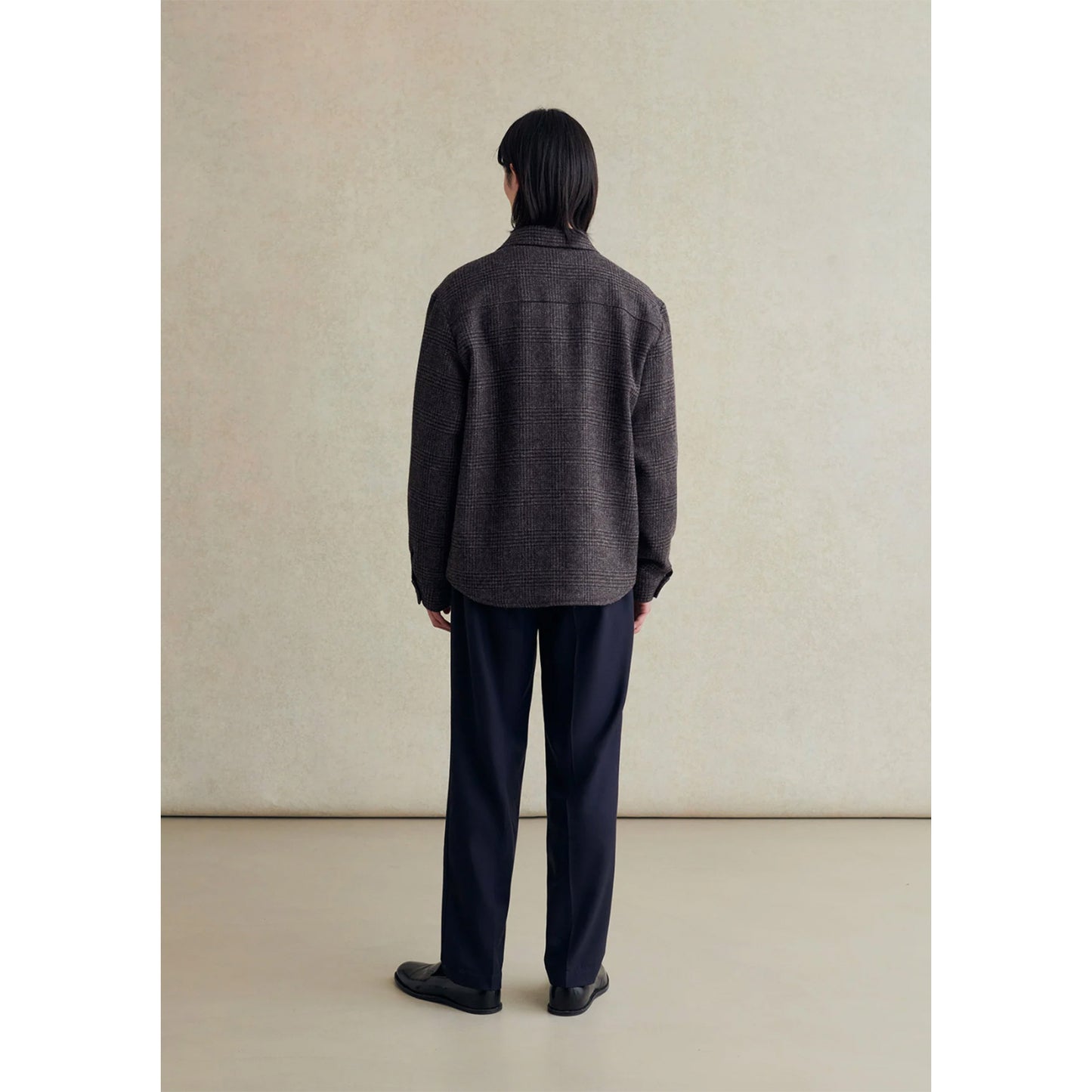 Essential Overshirt in Grey & Brown Prince of Wales