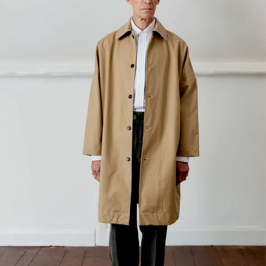 Faro British Cotton Gabardine Mac in Beige