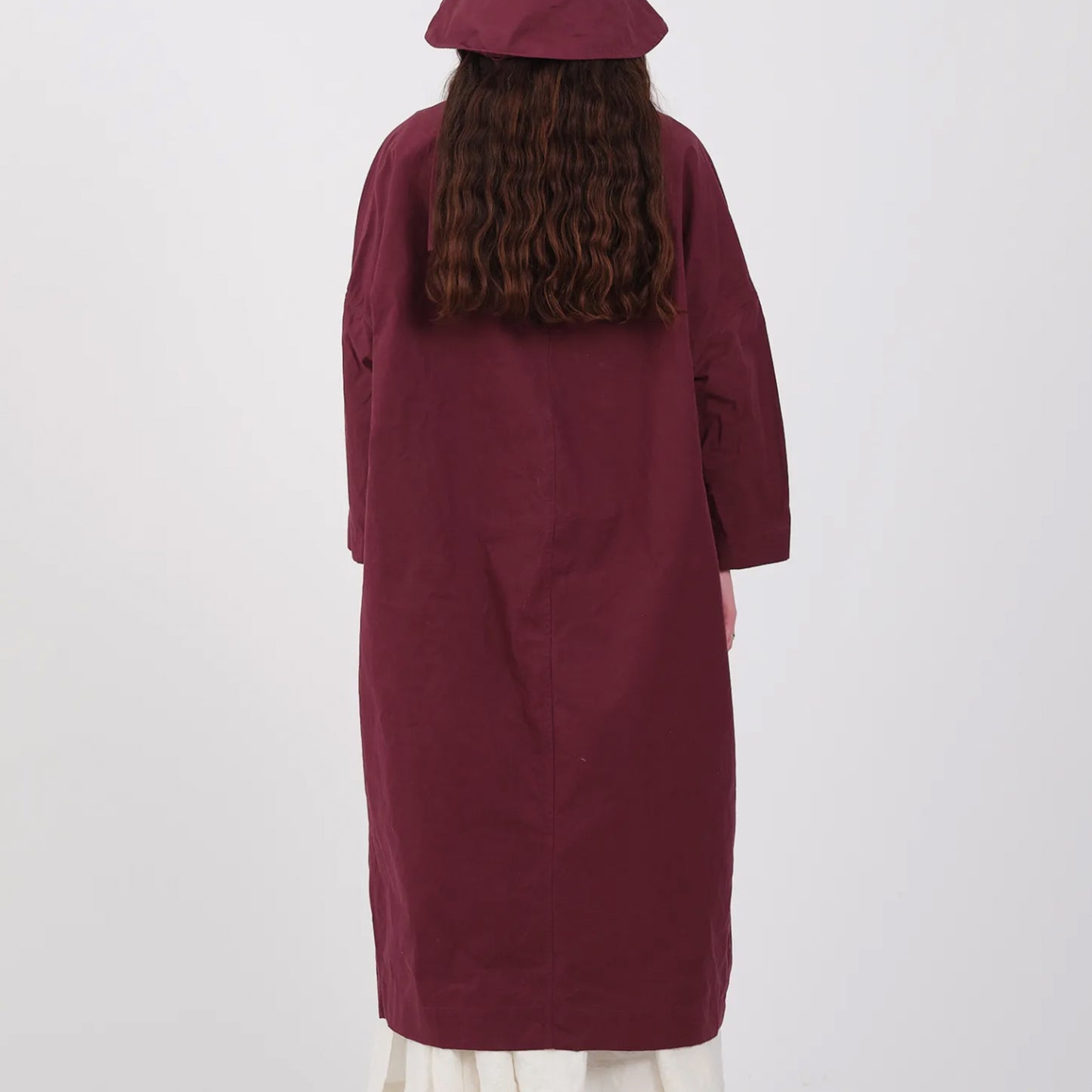 British Dry Oilskin Faro Mac in Burgundy