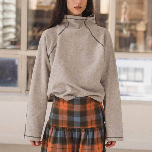 Fold Turtleneck in Grey Melange
