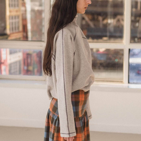 Fold Turtleneck in Grey Melange