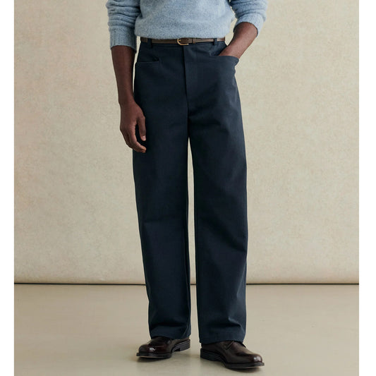 Gardian Cotton Twill Trouser in Dark Navy