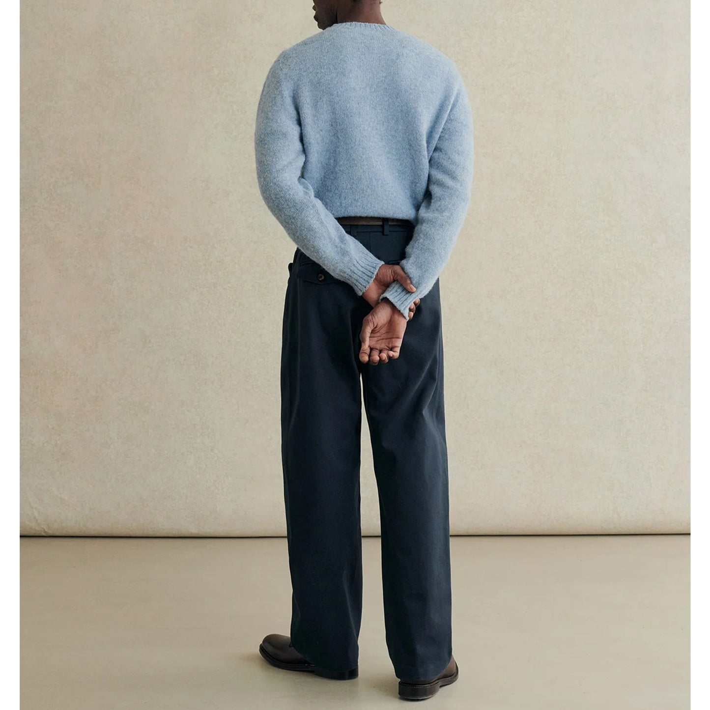 Gardian Cotton Twill Trouser in Dark Navy