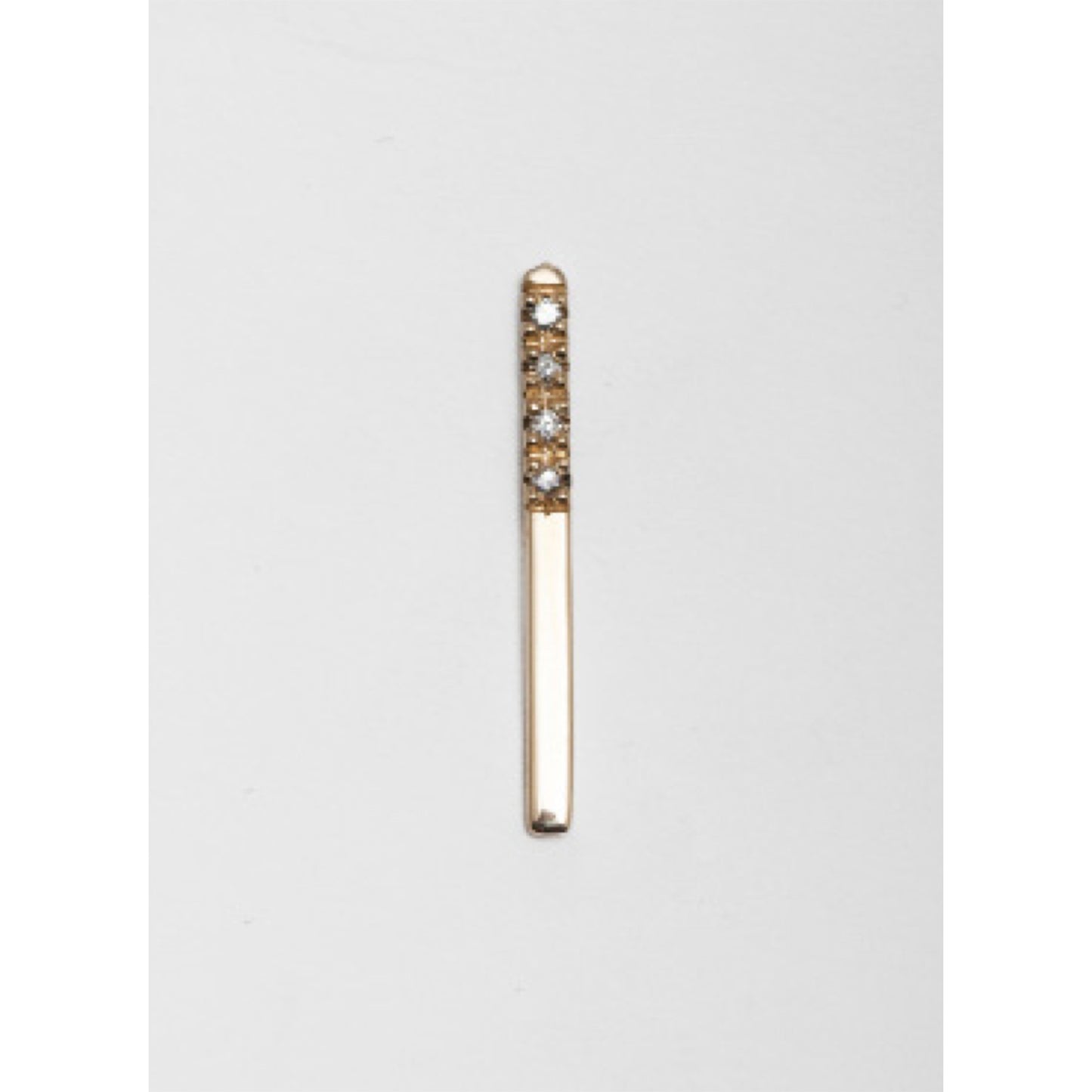 Gemstone Half Diamond Long Stud