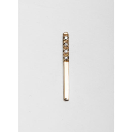 Gemstone Half Diamond Long Stud