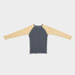 Gene Long Sleeve Tee in Amber Blue/Beige