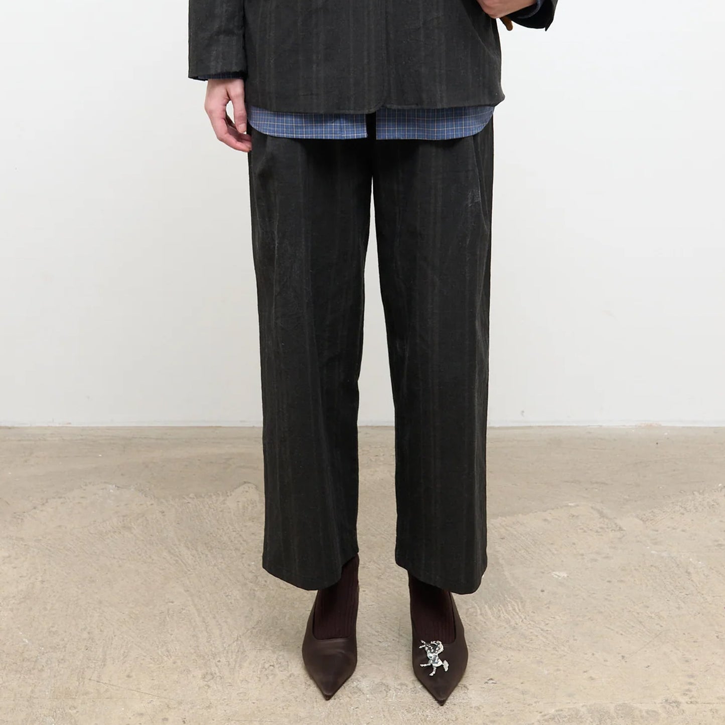 Japanese Linen/Cotton Faded Stripe Georgia Trouser