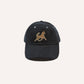 Horse Emblem Moleskin Baseball Cap in Navy