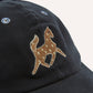Horse Emblem Moleskin Baseball Cap in Navy