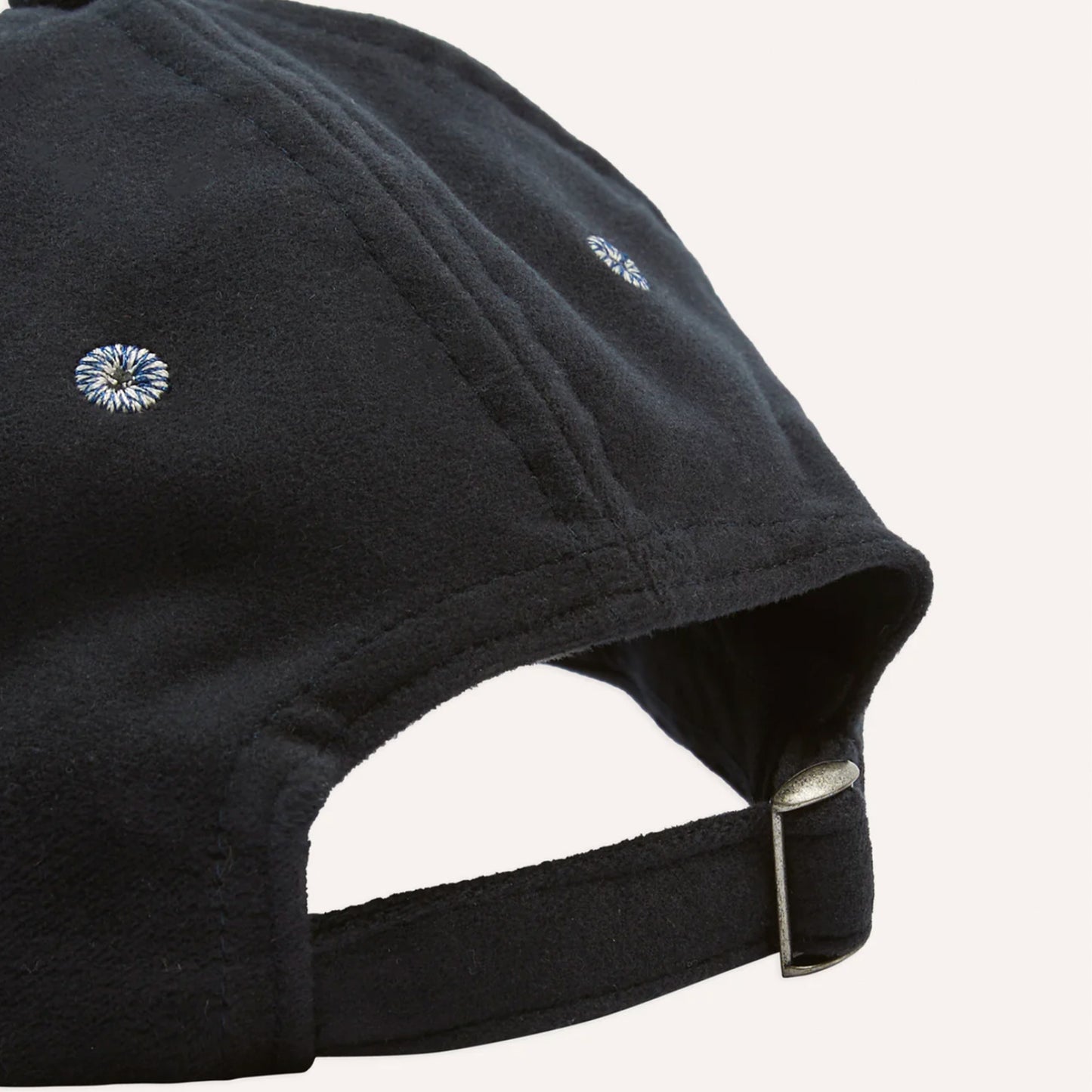 Horse Emblem Moleskin Baseball Cap in Navy