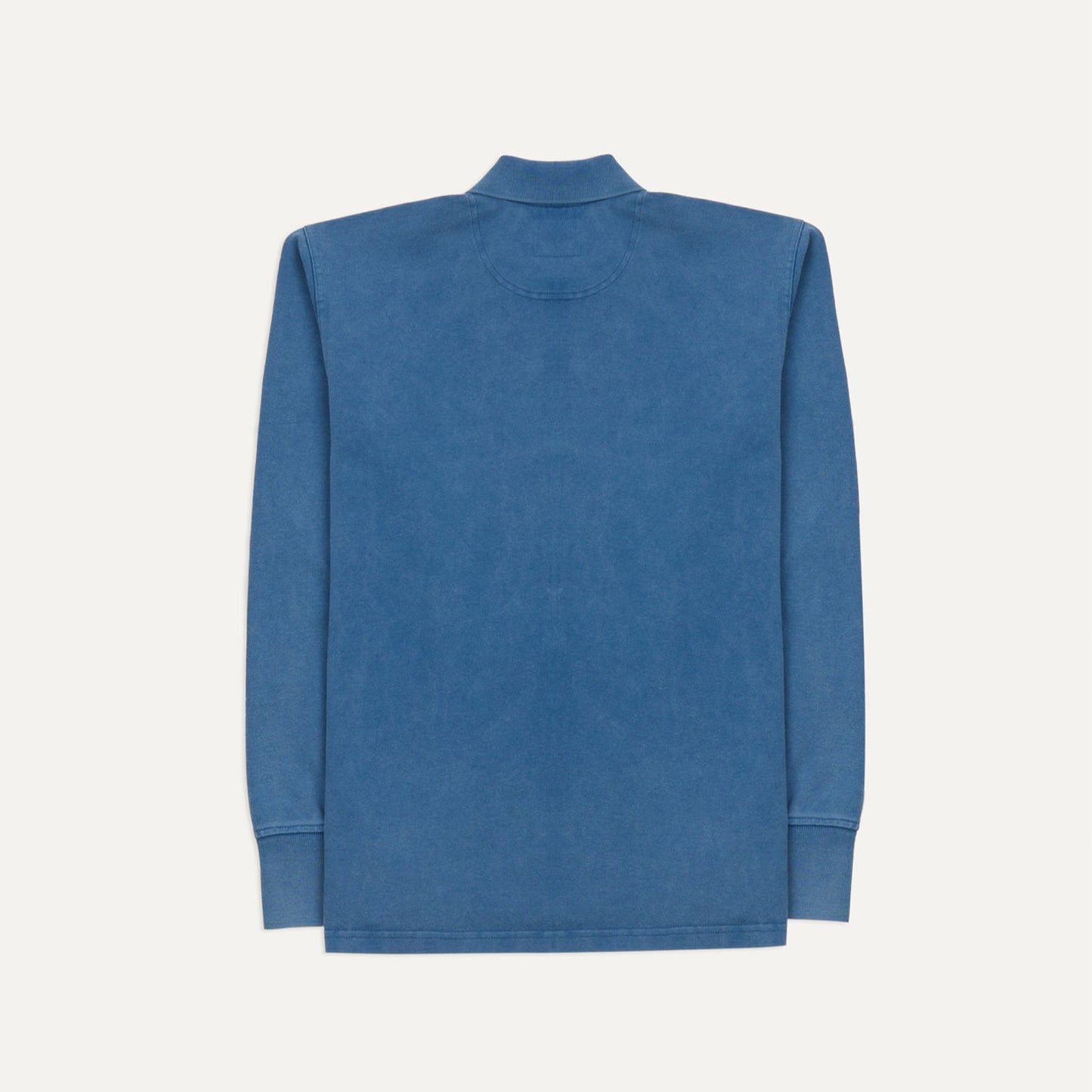 Indigo Cotton Jersey Long-Sleeve Polo Shirt