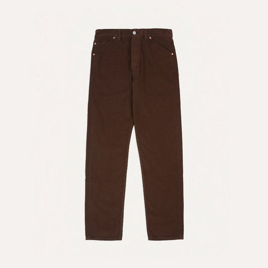 Japanese Selvedge Needlecord Five-Pocket Trousers in Brown