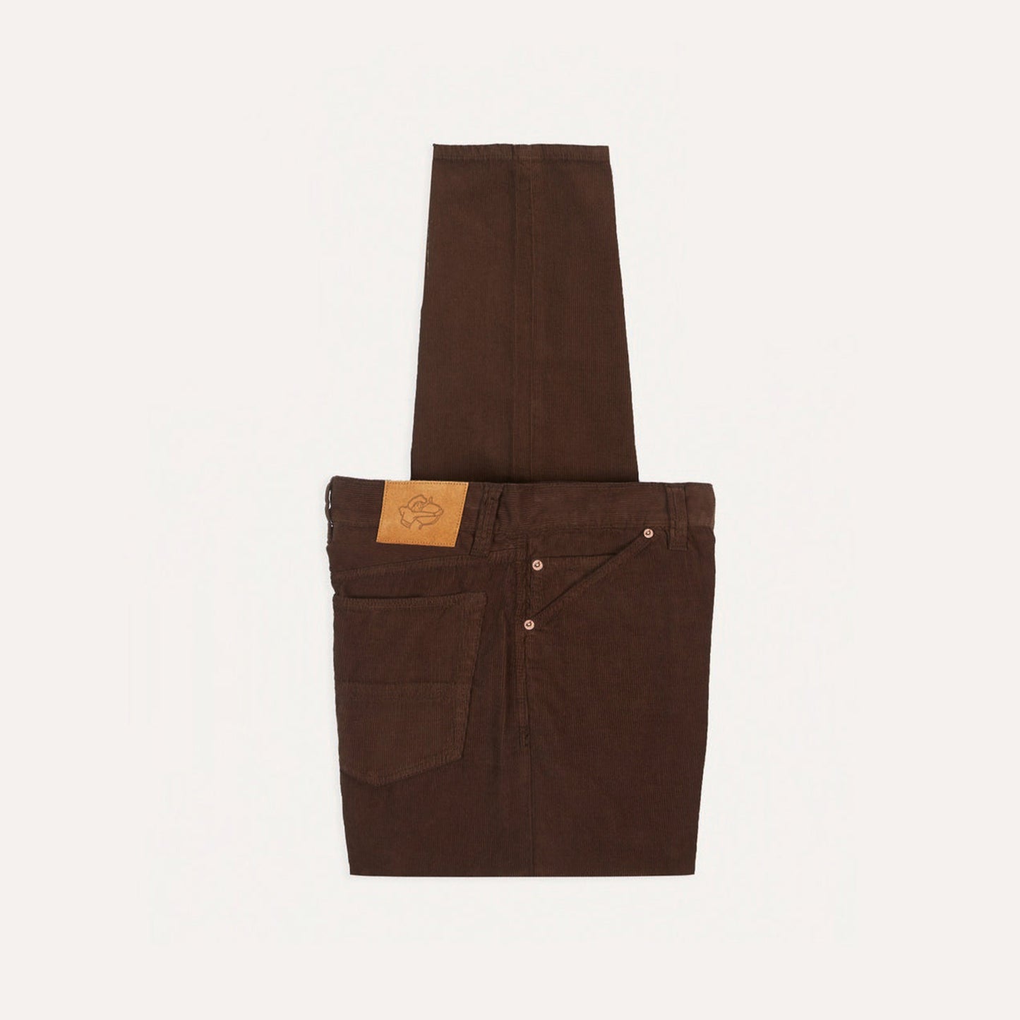 Japanese Selvedge Needlecord Five-Pocket Trousers in Brown
