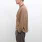 Japanese Striped Jersey Long Sleeve T-Shirt in Brown