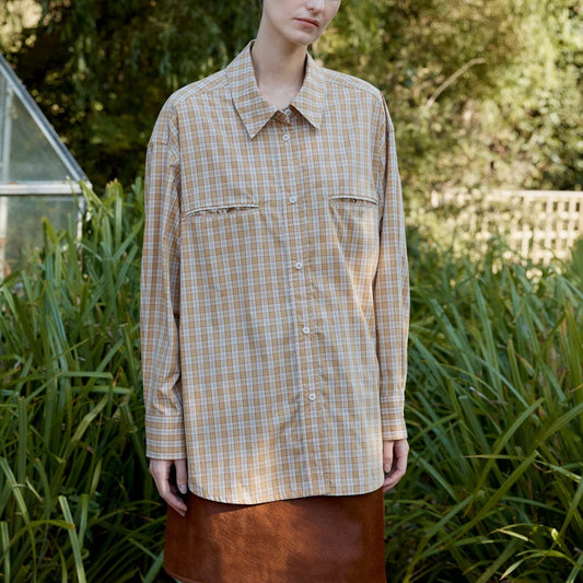 Japanese Typewriter Checked Cotton Phoebe Shirt
