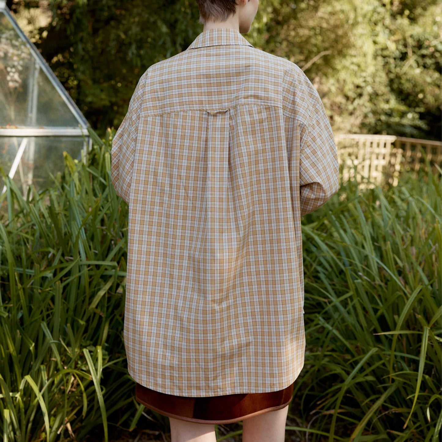 Japanese Typewriter Checked Cotton Phoebe Shirt