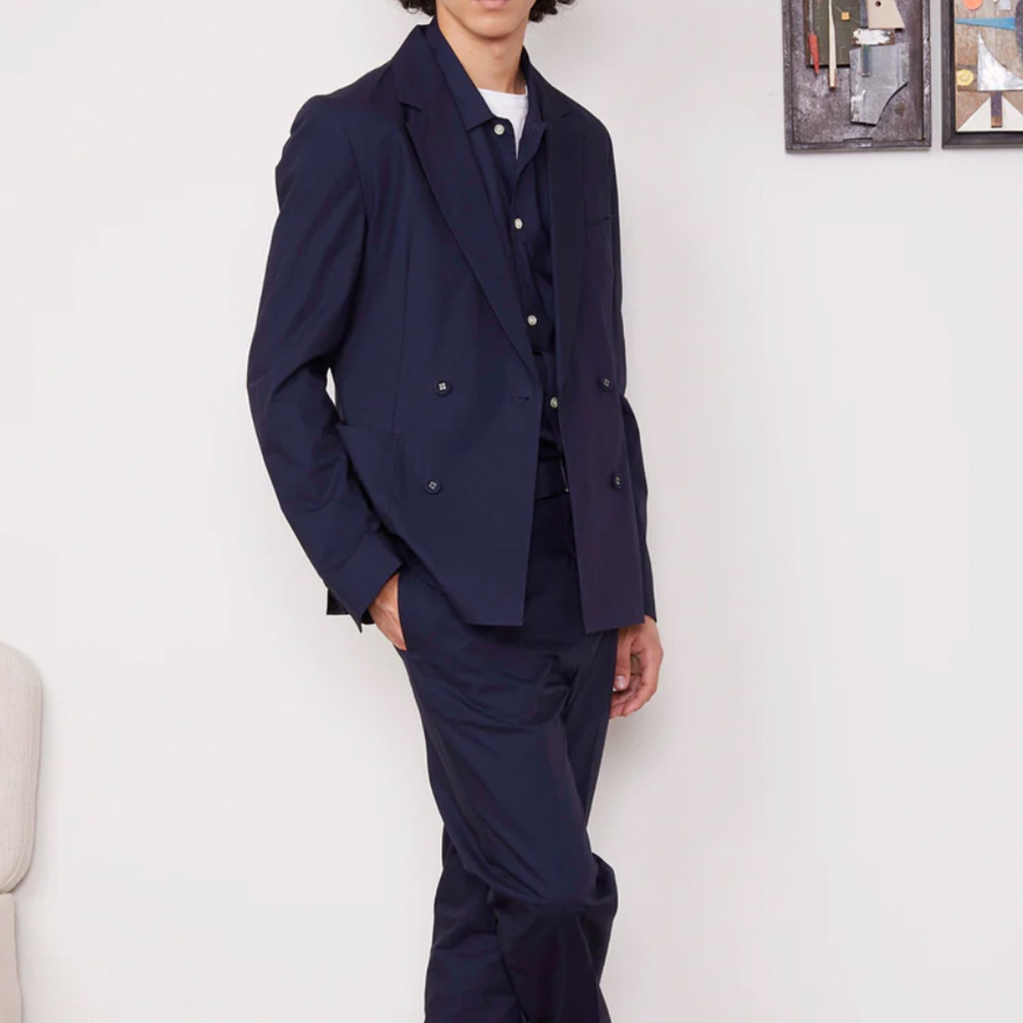 Leon Double Breasted Jacket in Night Sky
