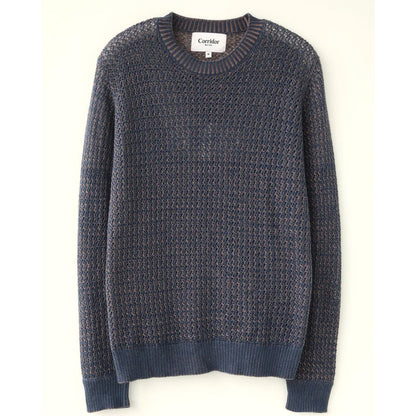 Marled Crewneck Sweater in Navy