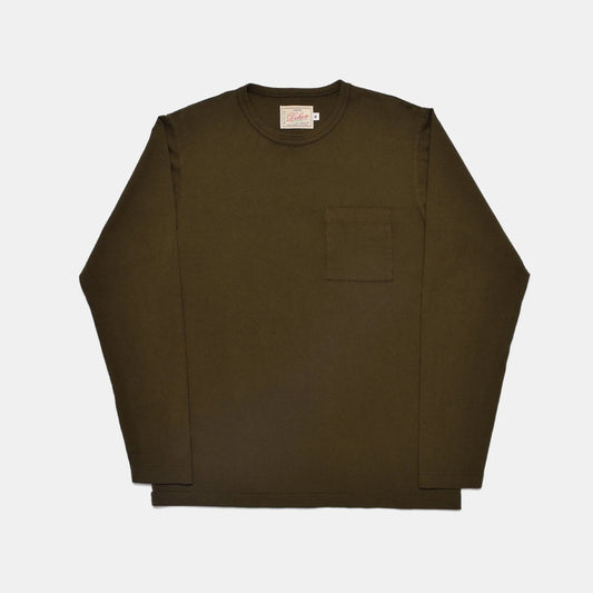 Heavy Duty Long Sleeve Pocket Tee in Loden
