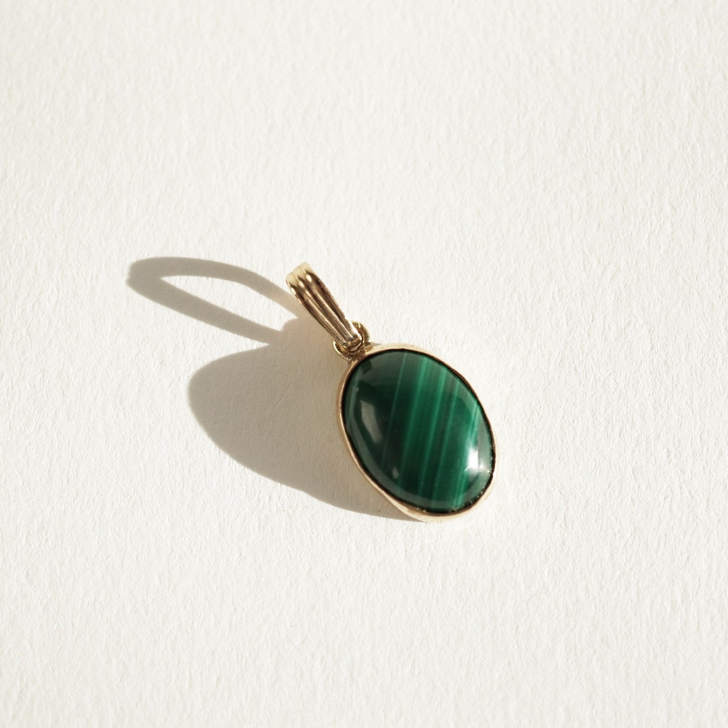 14k Malachite Pendant