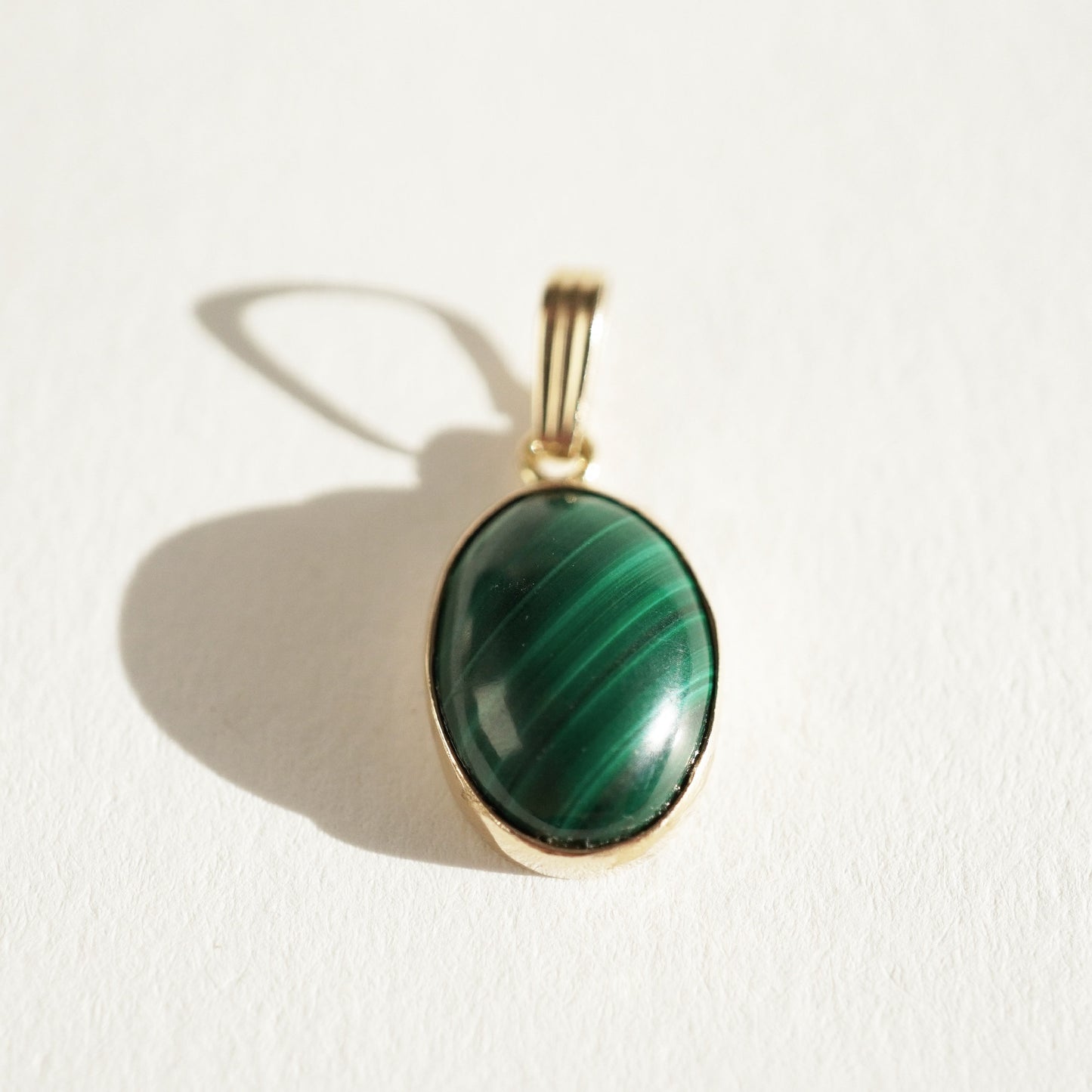 14k Malachite Pendant