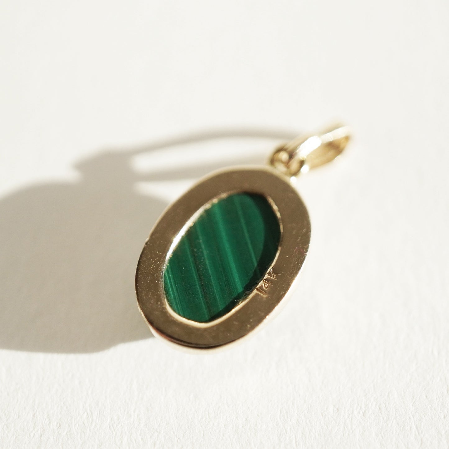 14k Malachite Pendant