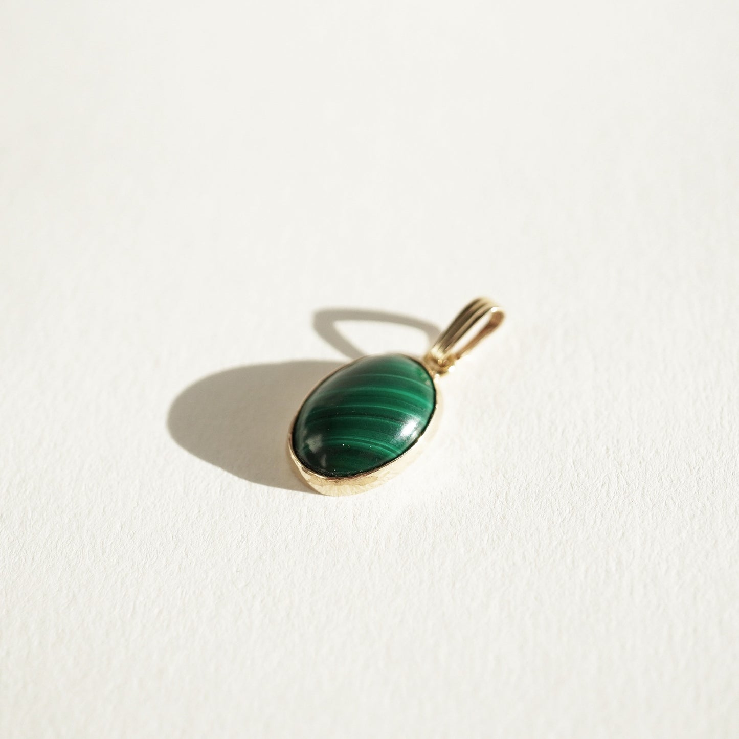 14k Malachite Pendant