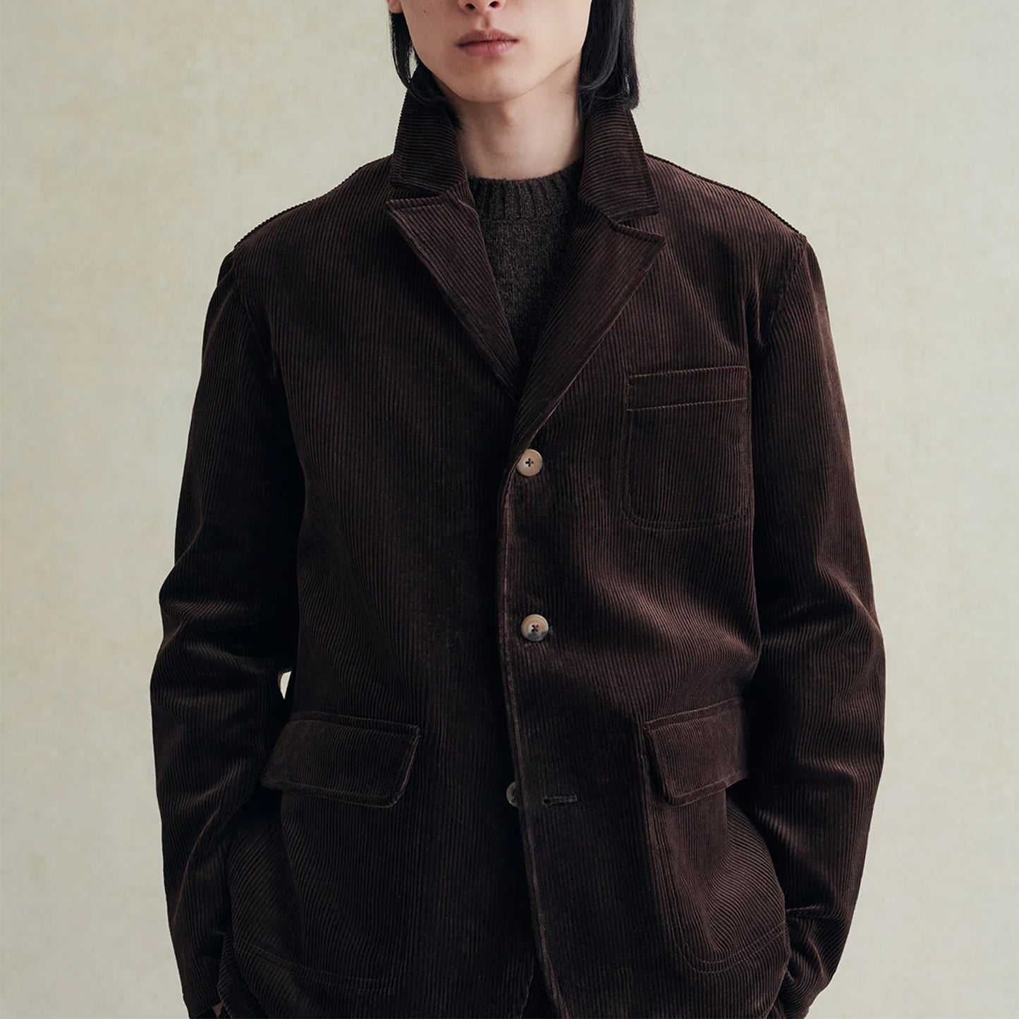 Métier Wide Wale Corduroy Jacket in Brown