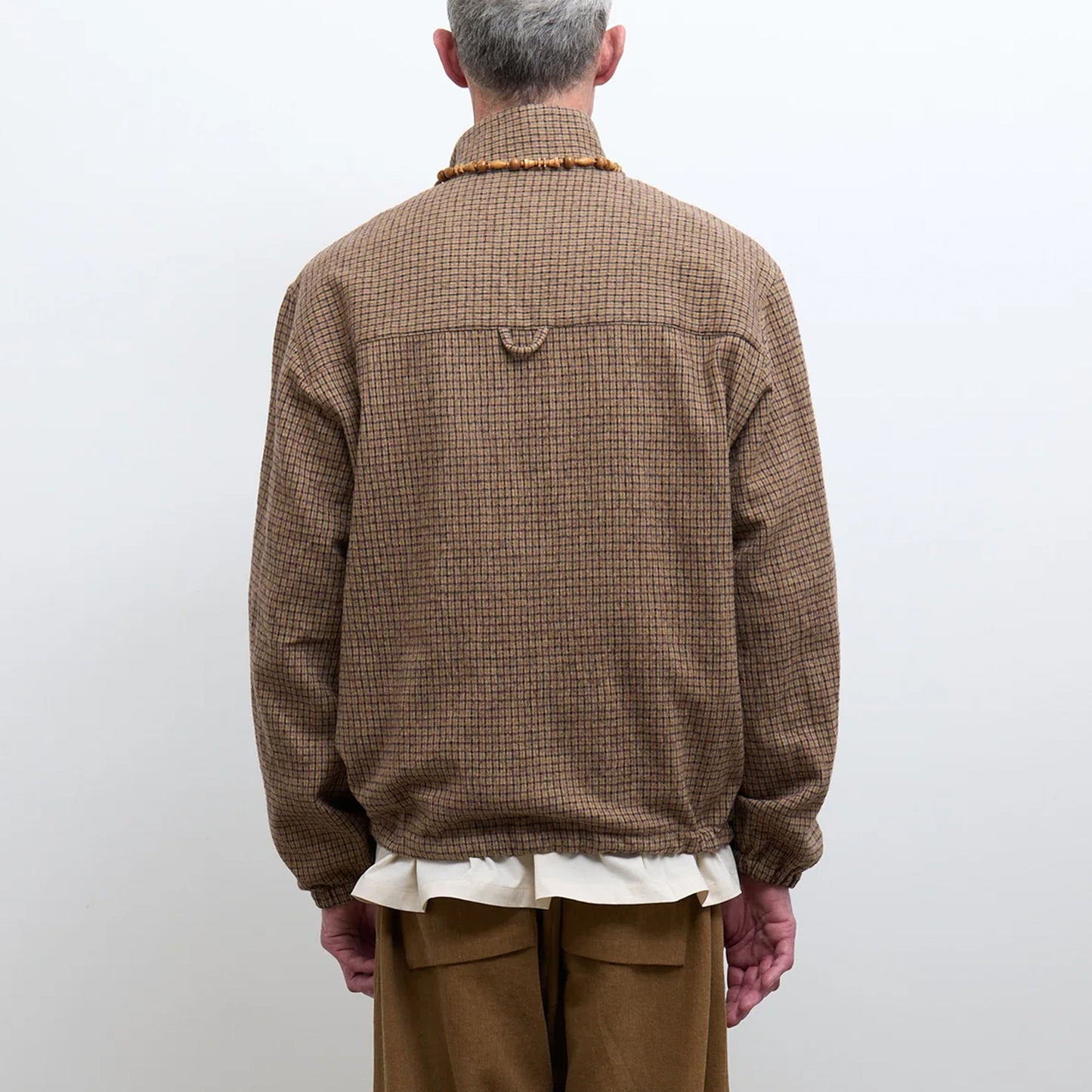 Miles Cotton/Wool Pullover in Brown Check