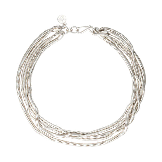 Multi Snake Choker in Silver