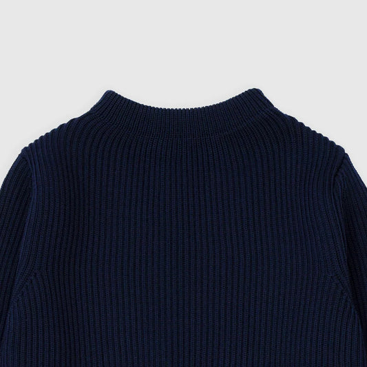 Navy Crewneck Sweater in Navy Blue