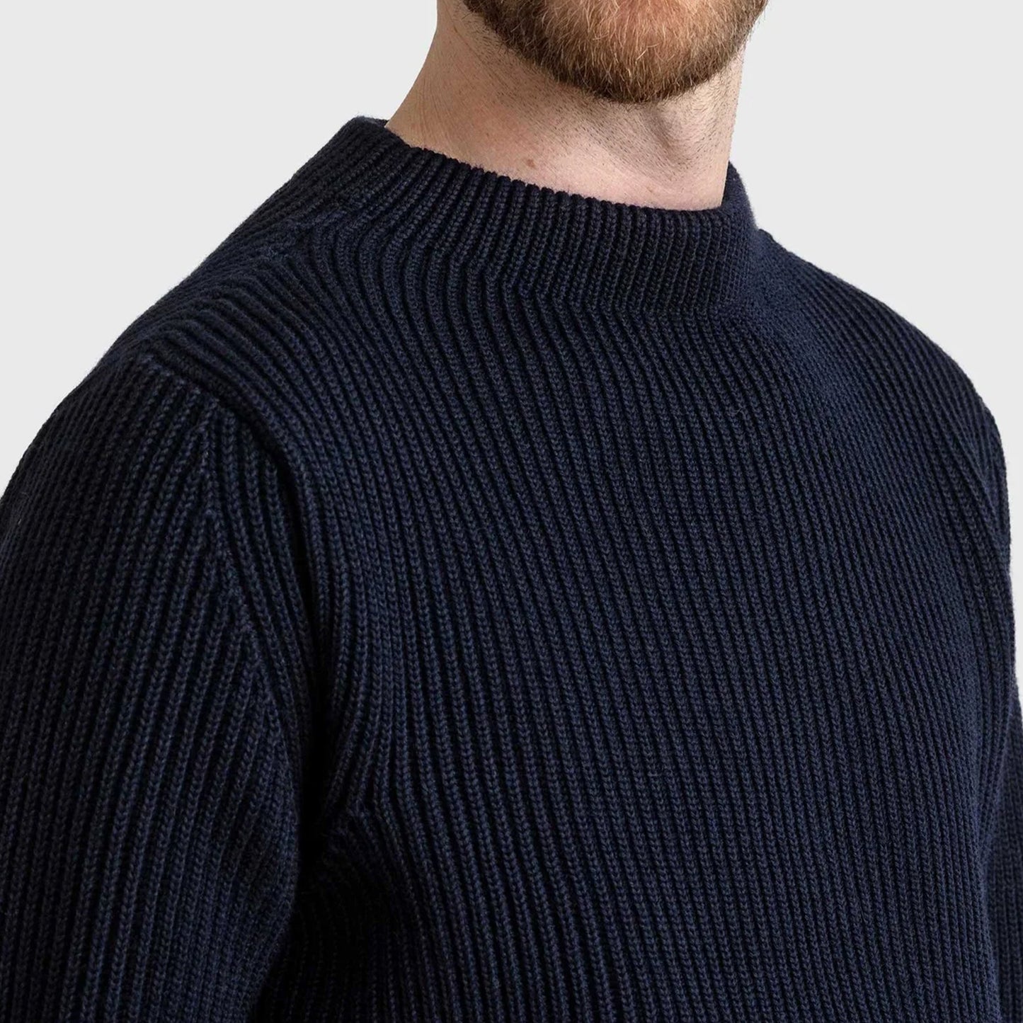 Navy Crewneck Sweater in Navy Blue