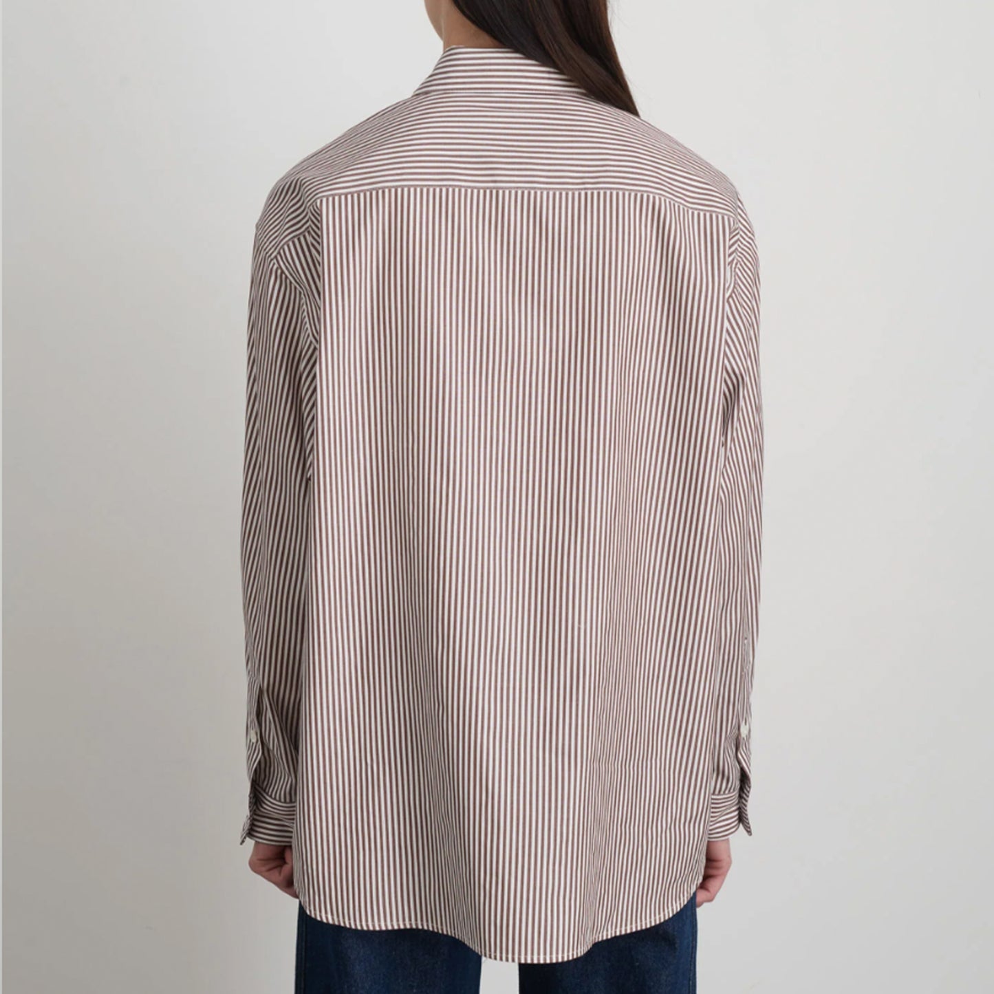 Nolan Shirt in Brown/White Stripe