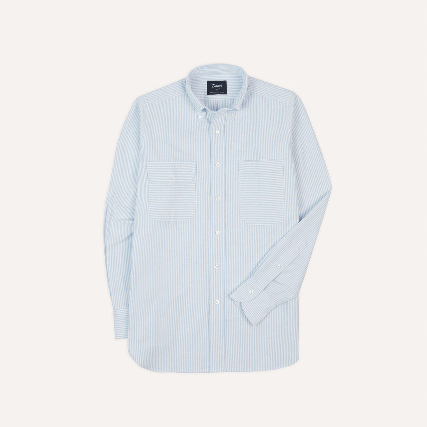 Oxford Cloth Long Point Collar Work Shirt in Blue